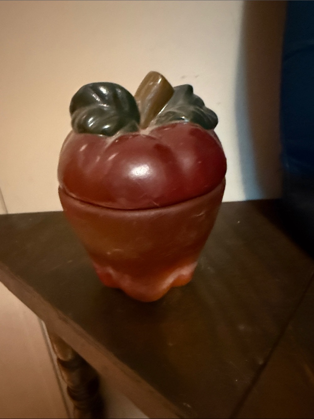 Decorative Apple Trinket Box in Red and Brown